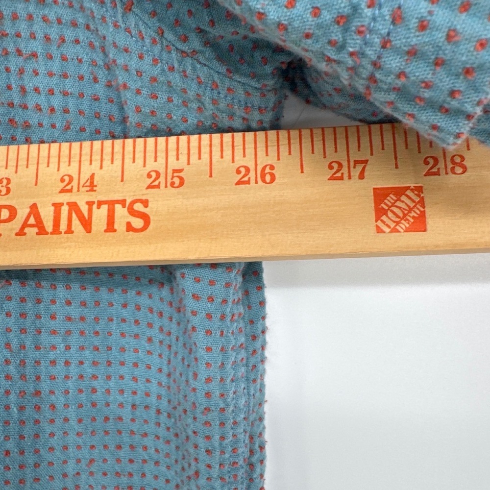 32 Bar Blues Shirt Mens XXL Blue Red Textured Waffle Knit Short Sleeve Button Up - Picture 7 of 7